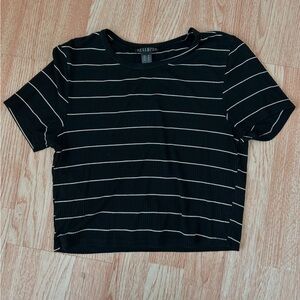 Black and White Striped Crop Top